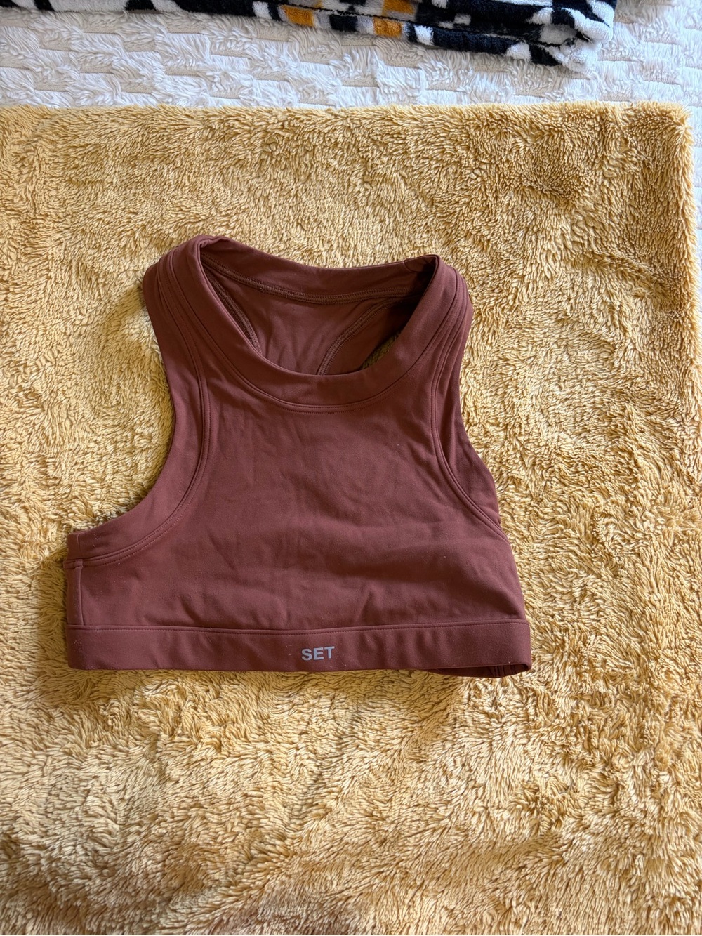 SET Active Dusty Rose High Neck Sports Bra Crop Top